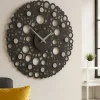 Orologi Da Parete Moderni-Selezionato da Mazzolaluce Orologio rotondo da parete design legno nero traforato