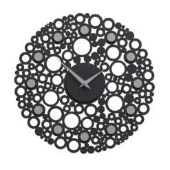 Orologi Da Parete Moderni-Selezionato da Mazzolaluce Orologio rotondo da parete design legno nero traforato