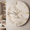 Orologi Da Parete Moderni-Selezionato da Mazzolaluce Orologio rotondo da parete effetto marmo dettagli goglia oro 40cm