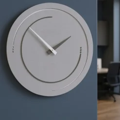 Orologi Da Parete Moderni-Selezionato da Mazzolaluce Orologio rotondo da parete in legno moderno grigio quarzo
