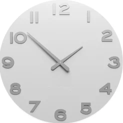 Orologi Da Parete Moderni-Selezionato da Mazzolaluce Orologio rotondo da parete moderno legno bianco grigio