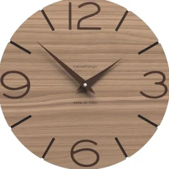 Orologi Da Parete Moderni-Selezionato da Mazzolaluce Orologio rotondo da parete moderno legno noce canaletto