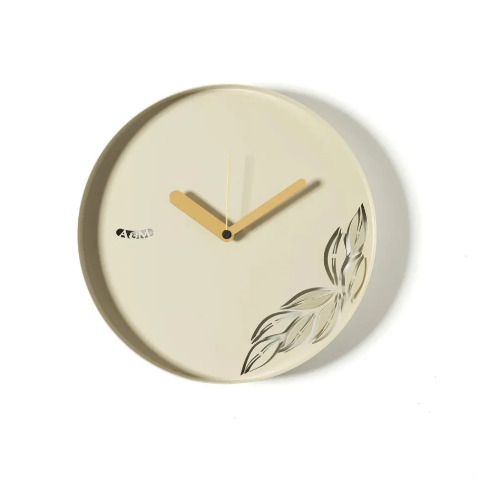Orologi Da Parete Moderni-Selezionato da Mazzolaluce Orologio rotondo da parete moderno color crema