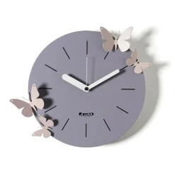 Orologi Da Parete Moderni-Selezionato da Mazzolaluce Orologio rotondo da parete moderno farfalle color gelso