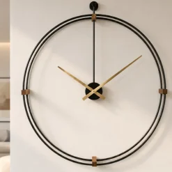 Orologi Da Parete Moderni-Selezionato da Mazzolaluce Orologio rotondo da parete nero design minimal 60cm