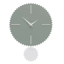Orologi Da Parete Moderni-Selezionato da Mazzolaluce Orologio rotondo da parete verde in legno con pendolo