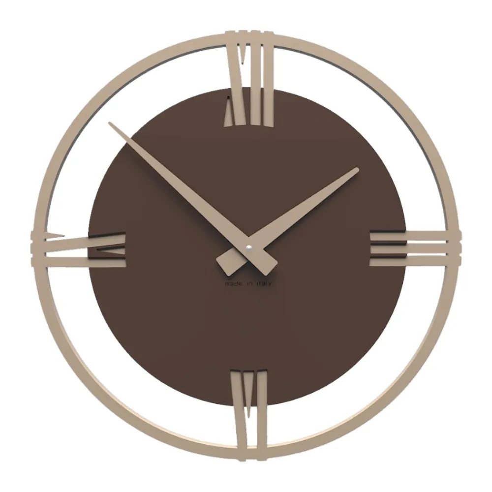 Orologi Da Parete Moderni-Selezionato da Mazzolaluce Orologio rotondo moderno a muro 30cm cioccolato