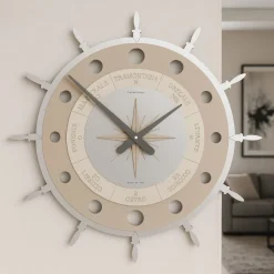 Orologi Da Parete Moderni-Selezionato da Mazzolaluce Orologio rotondo moderno da parete legno caffelatte