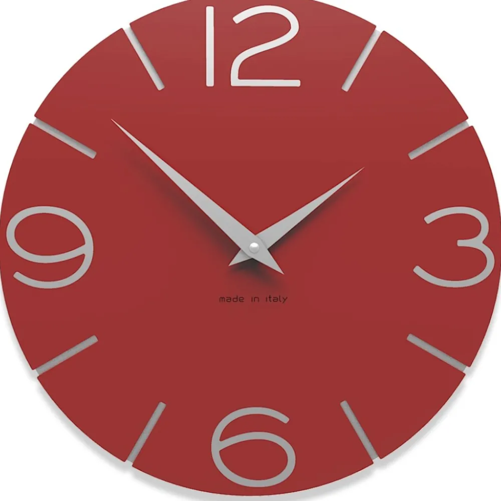 Orologi Da Parete Moderni-Selezionato da Mazzolaluce Orologio rotondo moderno da parete colore rubino