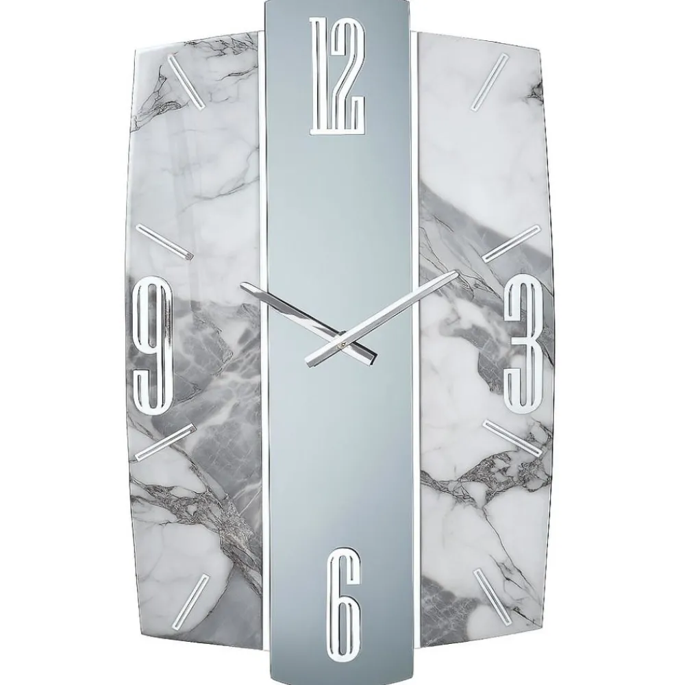 Orologi Da Parete Moderni-Selezionato da Mazzolaluce Orologio saturno per parete 74cm effetto marmo specchio