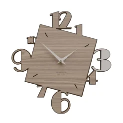 Orologi Da Parete Moderni-Selezionato da Mazzolaluce Orologio squadrato da parete design numeri legno noce e sabbia