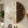 Orologi Da Parete Moderni-Selezionato da Mazzolaluce Orologio tondo 60cm oro resina legno design contemporaneo effetto marmo