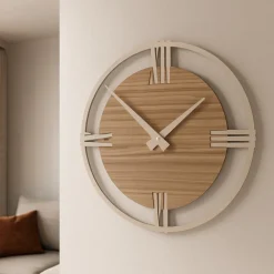 Orologi Da Parete Moderni-Selezionato da Mazzolaluce Orologio tondo da parete moderno 30cm noce canaletto