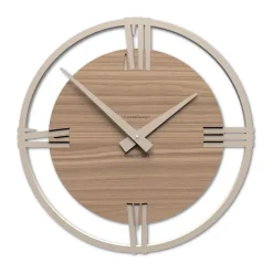 Orologi Da Parete Moderni-Selezionato da Mazzolaluce Orologio tondo da parete moderno 30cm noce canaletto