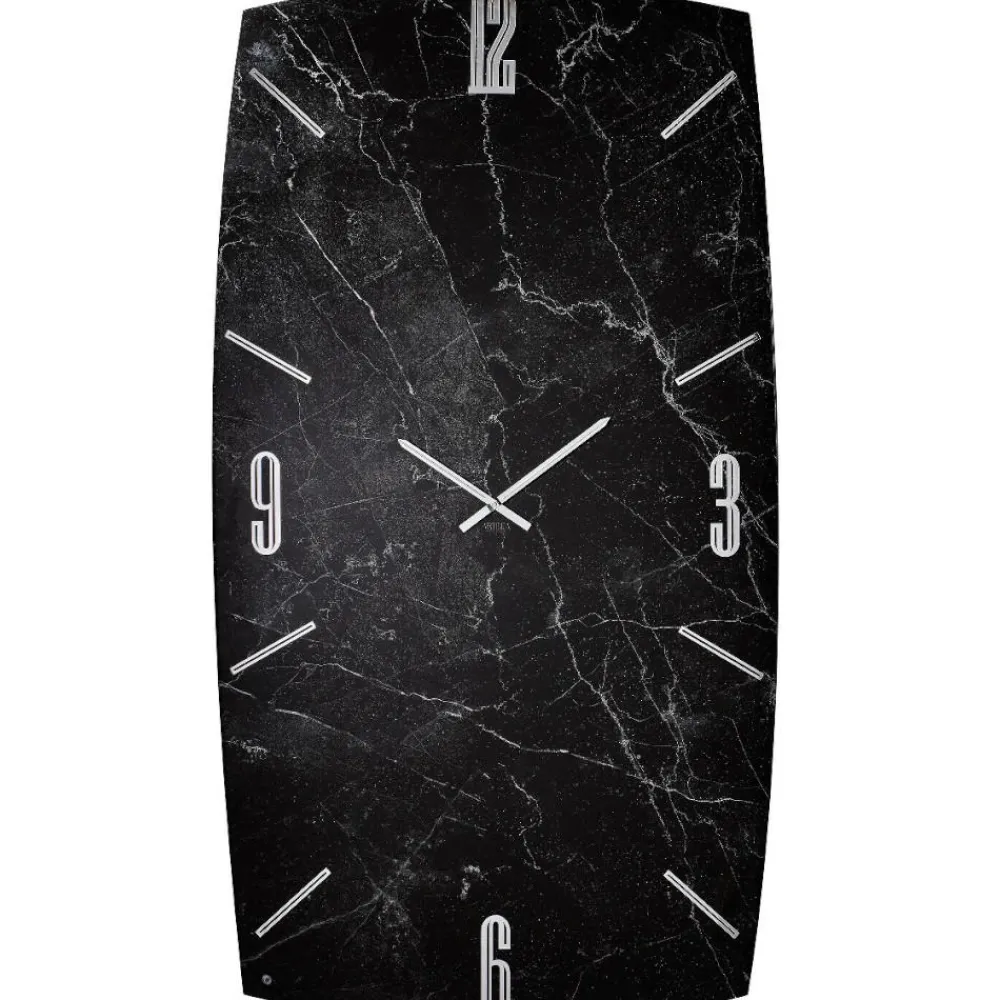 Orologi Da Parete Moderni-Selezionato da Mazzolaluce Orologio verticale da parete 150x80 nero design effetto marmo