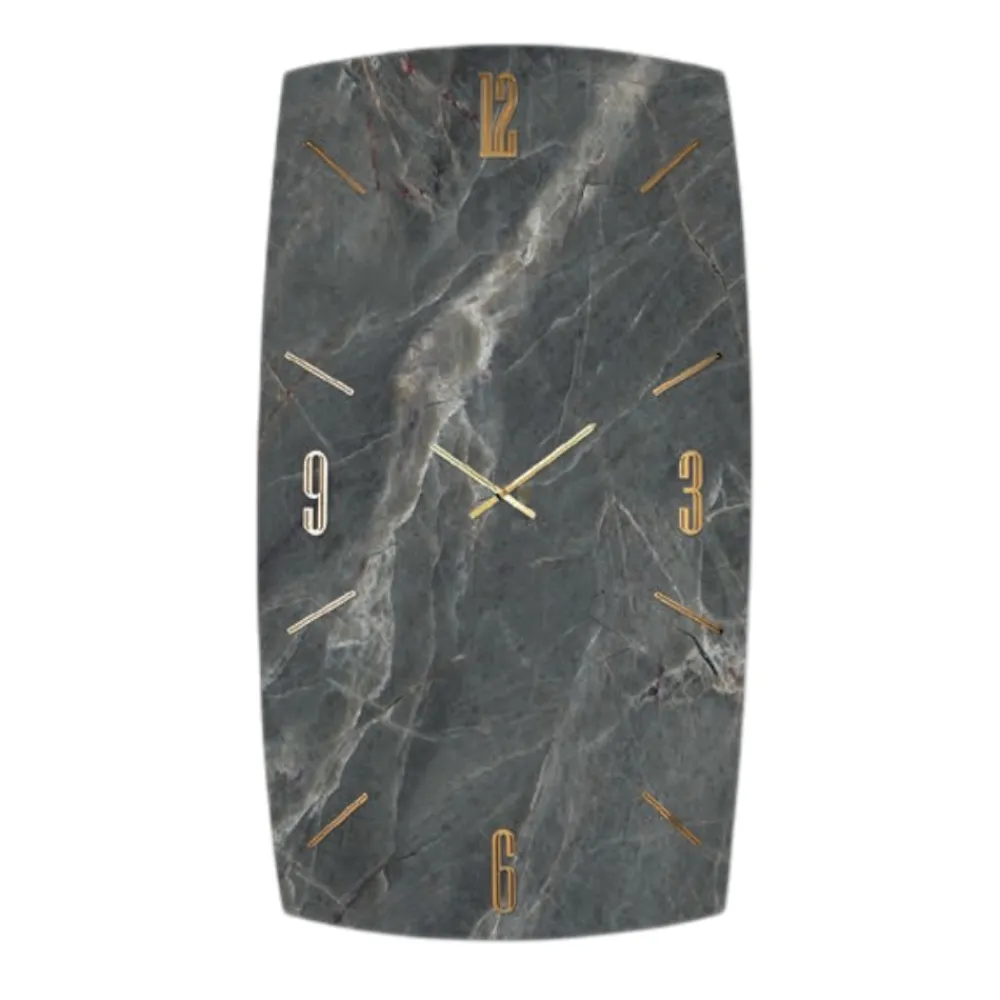 Orologi Da Parete Moderni-Selezionato da Mazzolaluce Orologio verticale 80x150 in resina effetto marmo antracite per salone