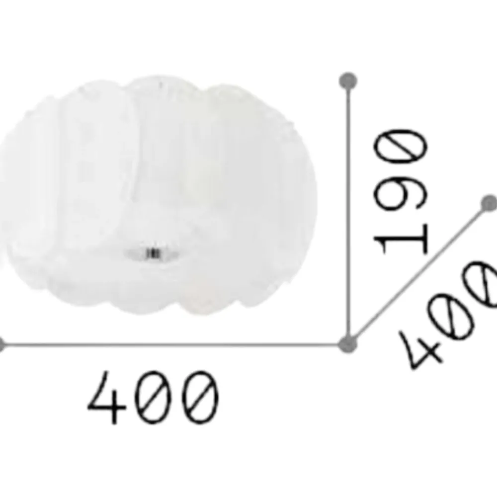 Plafoniere Moderne-Ideal Lux Ovalino pl5 plafoniera per camera da letto in vetro