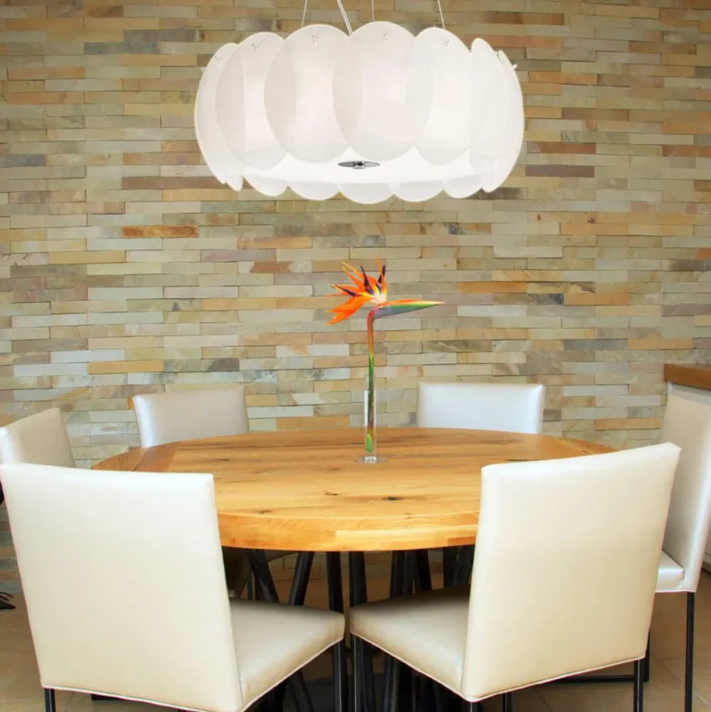 Lampadari Moderni-Ideal Lux Ovalino sp8 lampadario moderno particolare vetri satinati