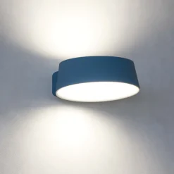 Applique Da Parete-Stilnovo Oxygen applique led 17w 3000k metallo azzurro dimmerabile