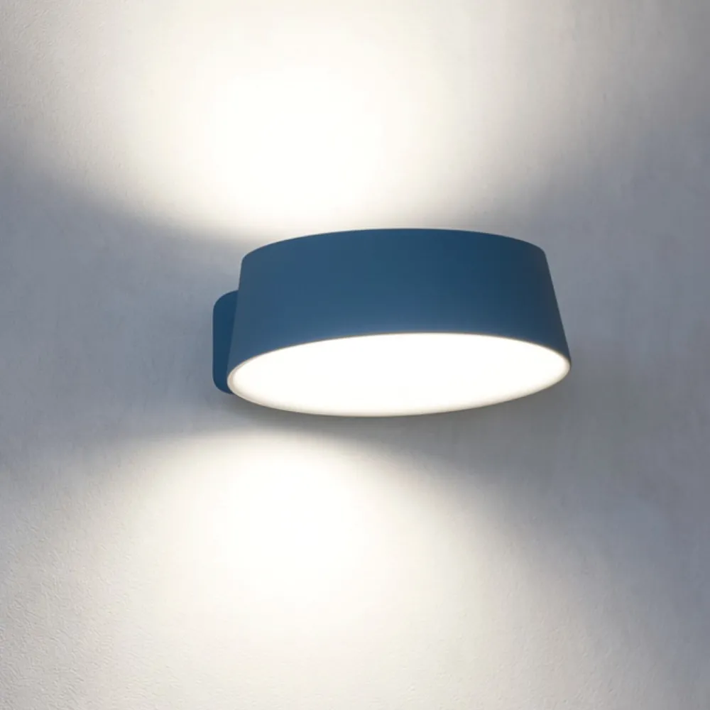 Applique Da Parete-Stilnovo Oxygen applique led 17w 3000k metallo azzurro dimmerabile