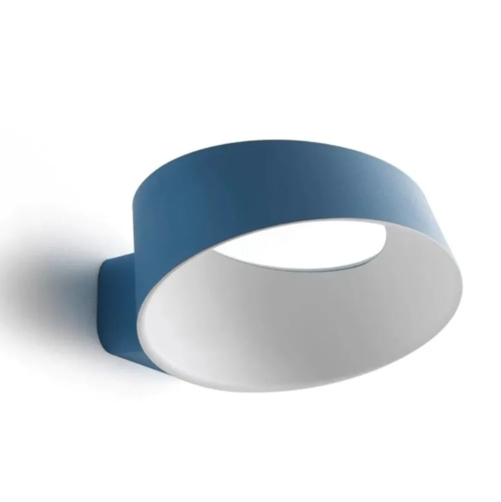 Applique Da Parete-Stilnovo Oxygen applique led 17w 3000k metallo azzurro dimmerabile