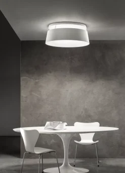 Plafoniere Moderne-Stilnovo Oxygen bianca plafoniera led 50w 3000k luce dimmerabile
