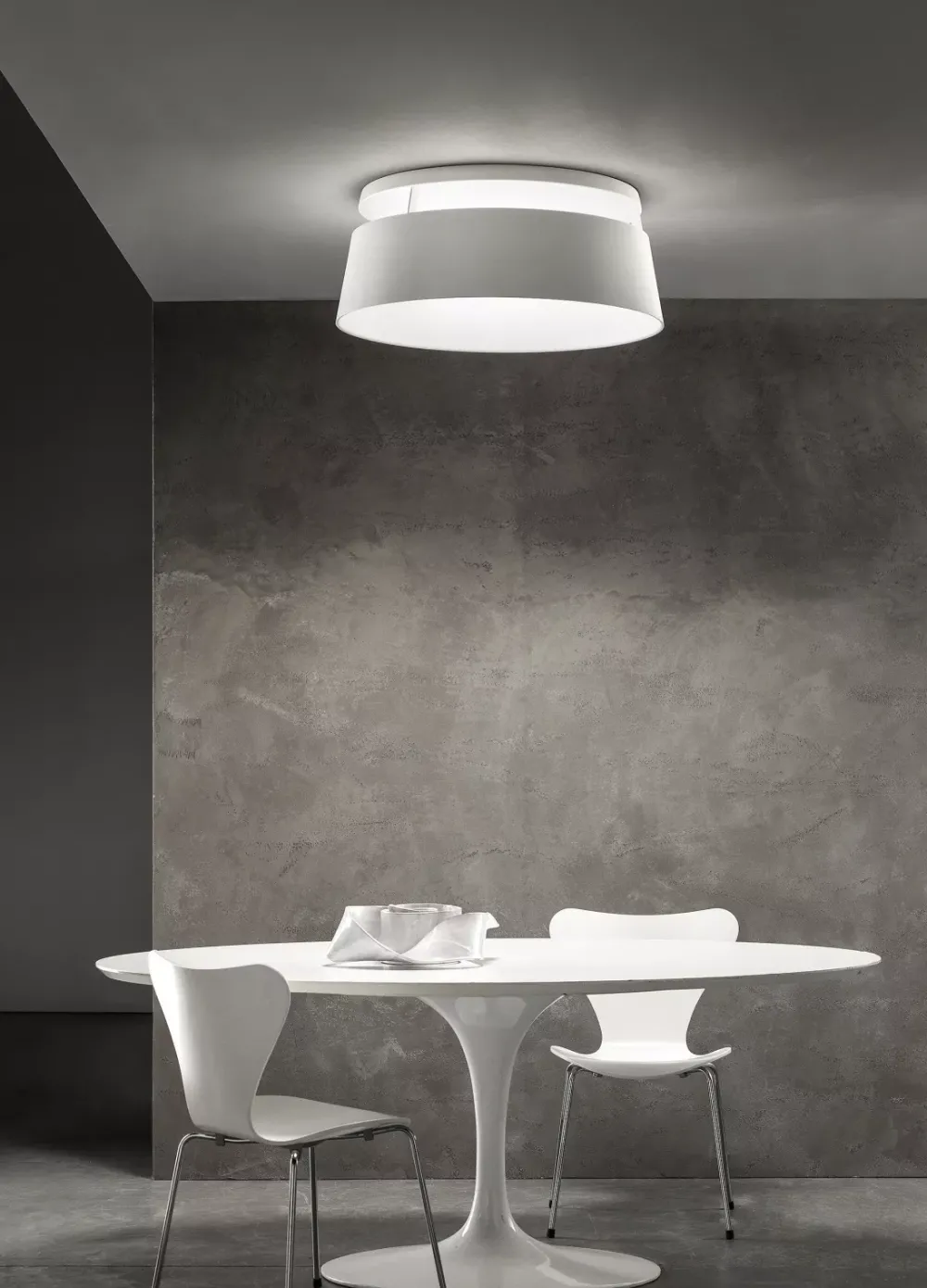 Plafoniere Moderne-Stilnovo Oxygen bianca plafoniera led 50w 3000k luce dimmerabile