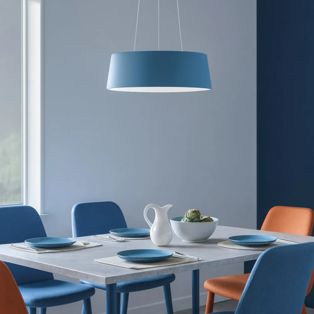 Lampadari Moderni-Stilnovo Oxygen stlinovo lampadario azzurro moderno led 36w 3000k dimmerabile