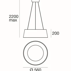 Lampadari Moderni-Stilnovo Oxygen stlinovo lampadario moderno giallo led 36w 3000k dimmerabile