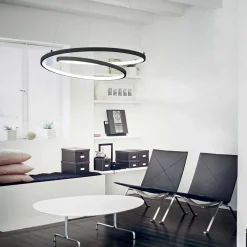 Lampadari Moderni-Ideal Lux Oz bianco sp d60 dali push lampadario led dimmerabile 48w 3000k