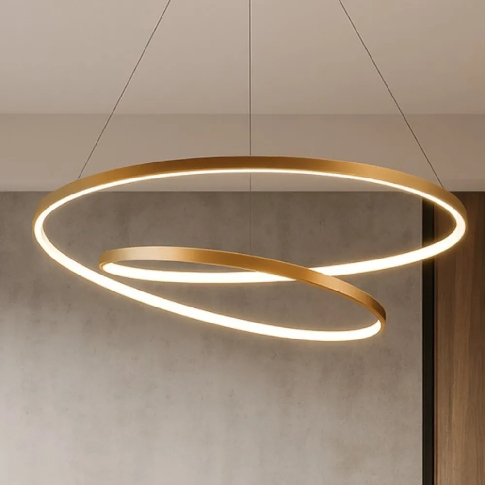 Lampadari Moderni-Ideal Lux Oz oro lampadario moderno led dimmerabile 47w 3000k