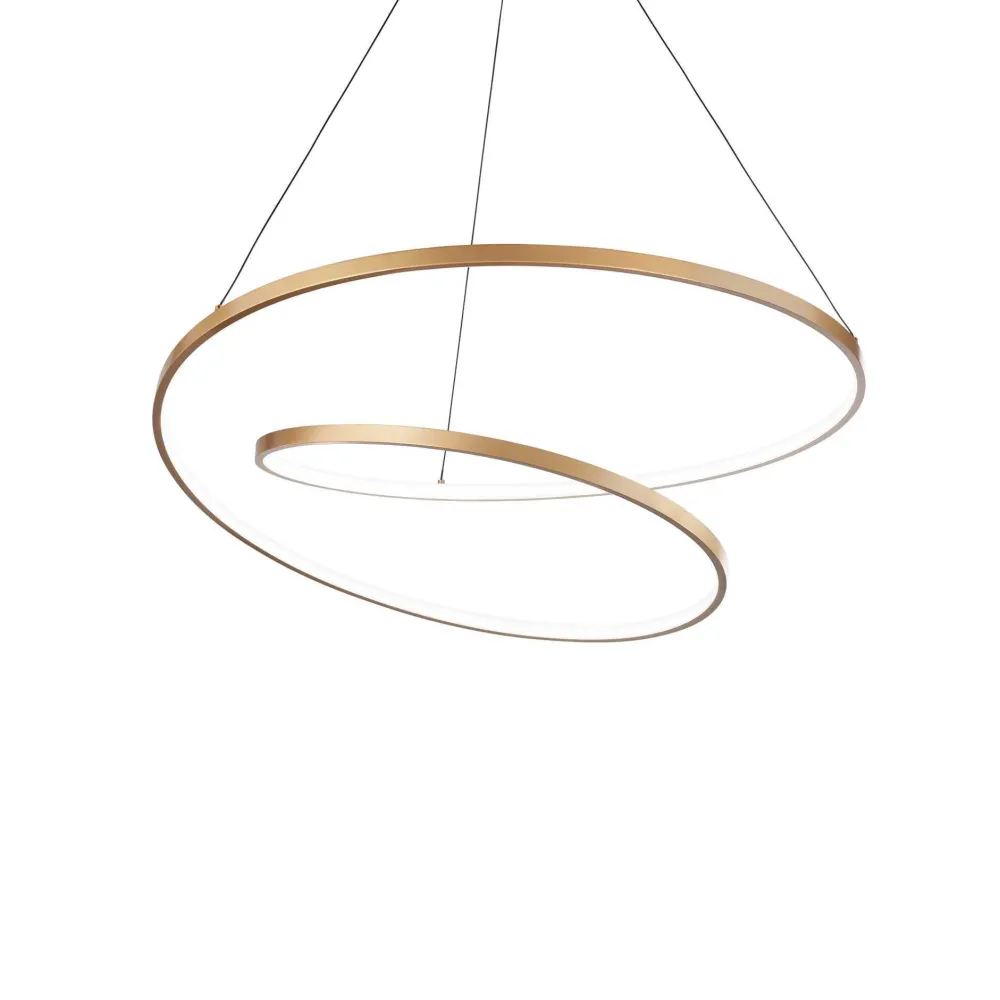 Lampadari Moderni-Ideal Lux Oz oro lampadario moderno led dimmerabile 47w 3000k