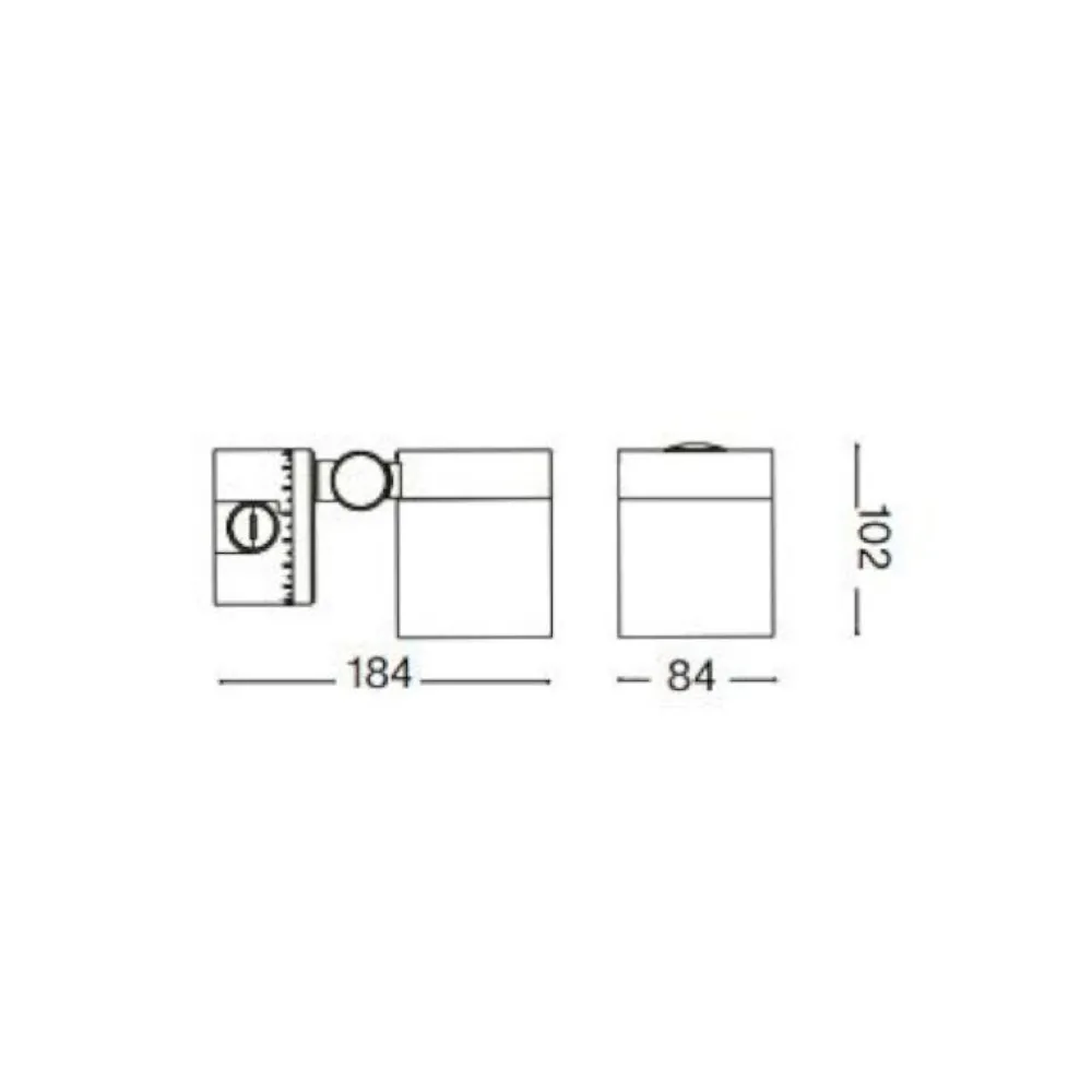 Applique Da Esterno-Ideal Lux O-zone ap applique per esterno ip66 orientabile nera led
