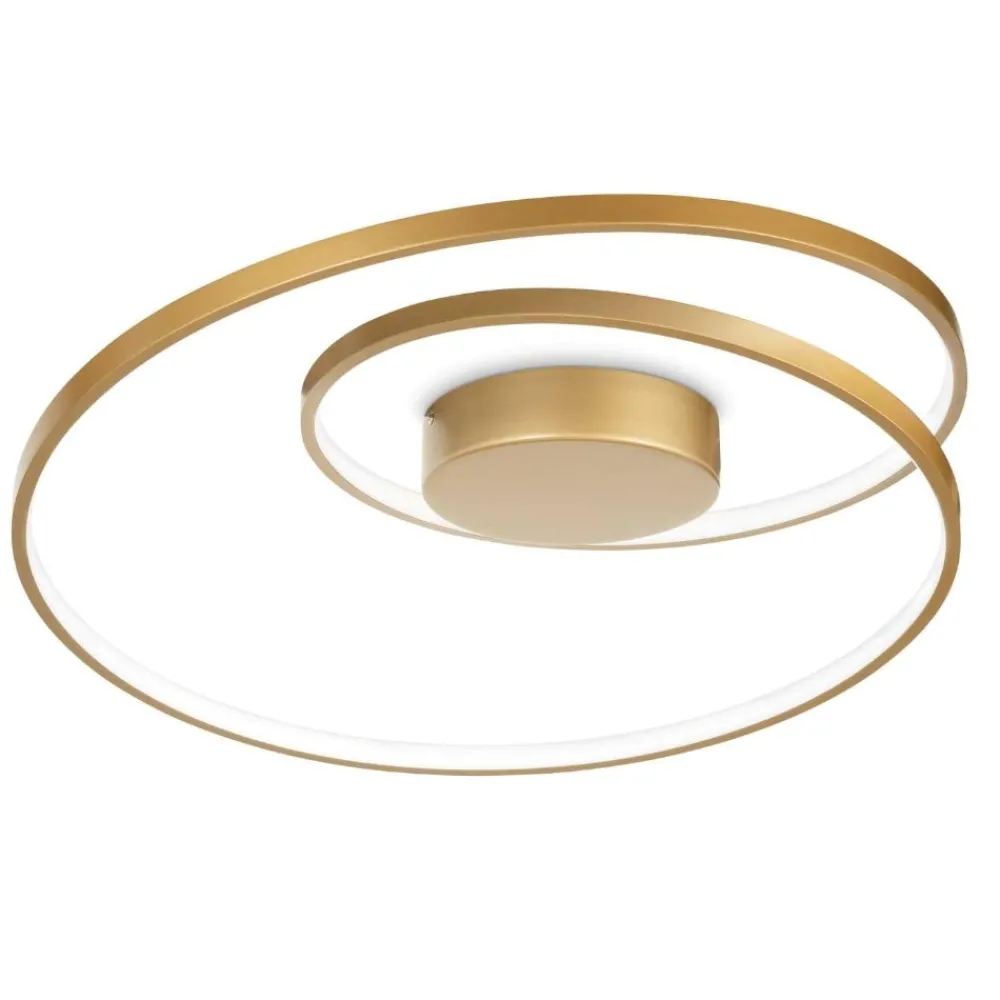 Plafoniere Moderne-Ideal Lux Oz pl dali plafoniera led 3000k dali push dimmerabile ottone