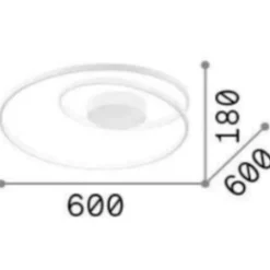 Plafoniere Moderne-Ideal Lux Oz pl dali plafoniera led 3000k dali push dimmerabile ottone