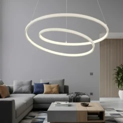 Lampadari Moderni-Ideal Lux Oz sp d60 bianco dali push lampadario dimmerabile moderno led 47w 3000k
