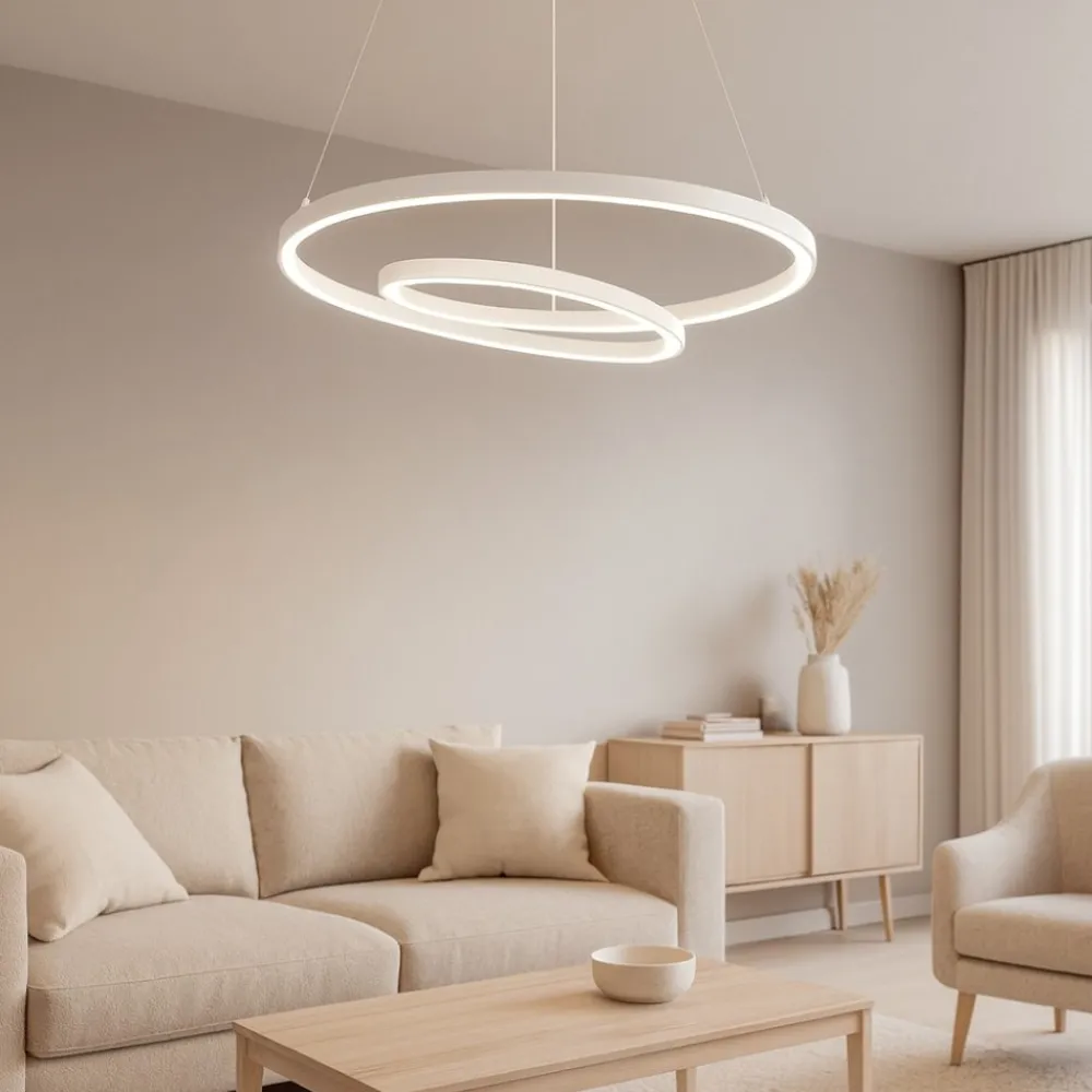 Lampadari Moderni-Ideal Lux Oz sp d60 bianco lampadario per soggiorno moderno led 47w 3000k