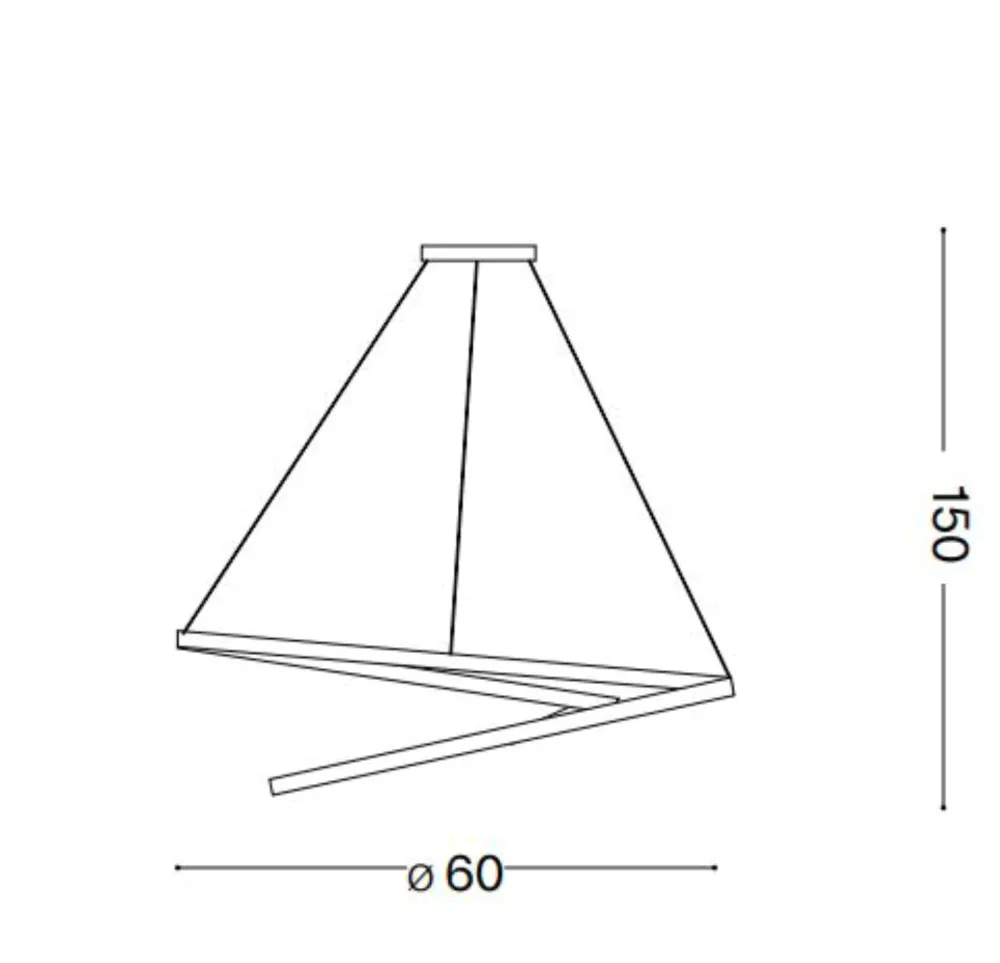 Lampadari Moderni-Ideal Lux Oz sp d60 bianco lampadario per soggiorno moderno led 47w 3000k