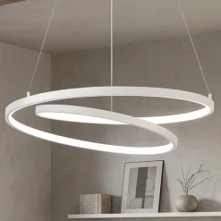 Lampadari Moderni-Ideal Lux Oz sp d80 on-off bianco lampadario per soggiorno moderno led 59w 3000k