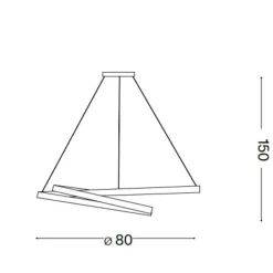 Lampadari Moderni-Ideal Lux Oz sp d80 on-off bianco lampadario per soggiorno moderno led 59w 3000k