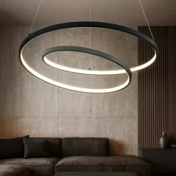 Lampadari Moderni-Ideal Lux Oz sp d60 on-off nero lampadario led 47w 3000k