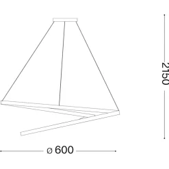 Lampadari Moderni-Ideal Lux Oz sp d60 on-off nero lampadario led 47w 3000k