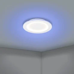 Plafoniere Moderne-Eglo Padrogiano z plafoniera moderna tonda controllo remoto led rgb 2700k a 6500k