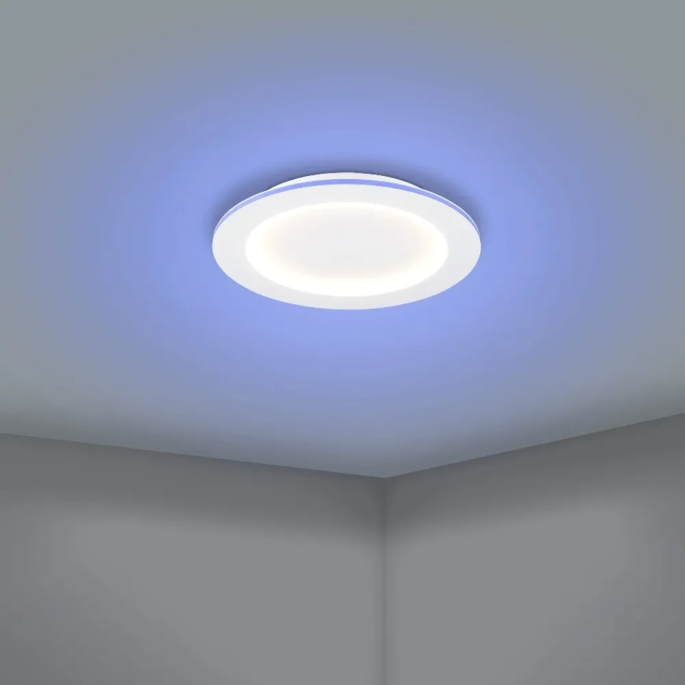 Plafoniere Moderne-Eglo Padrogiano z plafoniera moderna tonda controllo remoto led rgb 2700k a 6500k