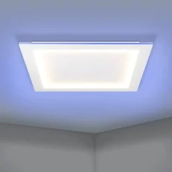 Plafoniere Moderne-Eglo Padrogiano z plafoniera smart quadrata led rgb da 2700k a 6500k