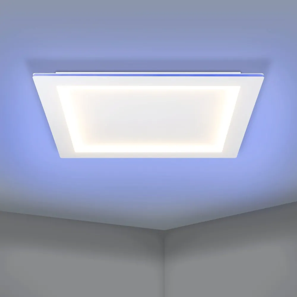 Plafoniere Moderne-Eglo Padrogiano z plafoniera smart quadrata led rgb da 2700k a 6500k
