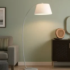 Lampade Da Terra-Ideal Lux Pagoda pt1 piantana ad arco curva bianca