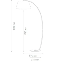 Lampade Da Terra-Ideal Lux Pagoda pt1 piantana ad arco curva bianca