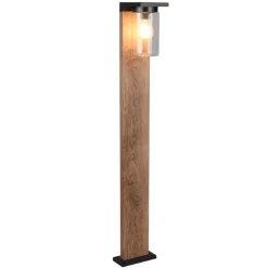 Lampioni Da Giardino-Selezionato da Mazzolaluce Paletto lampione da giardino effetto legno con vetro sensore crepuscolare