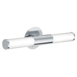 Applique Da Bagno-Eglo Palmera applique da bagno cilindrico in vetro opaco per specchio ip44